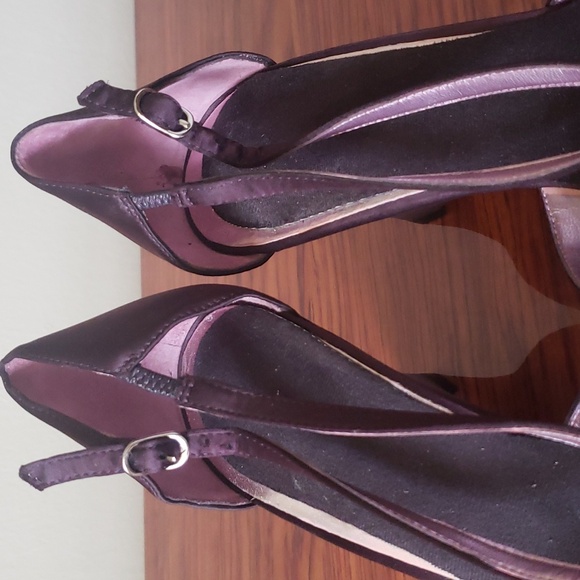 Antonio Melanie Wedge Platform Satin Sandal Purple Strappy Open Toe Shoe Sz 10M - Picture 8 of 14